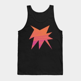 Warm Neon Pink and Orange Pop Art Starburst Design Tank Top